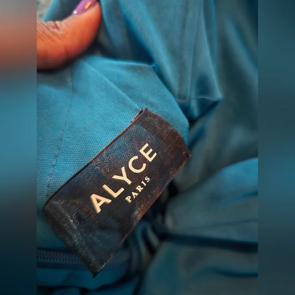 Alyce Paris turquoise sequined sparkling Special Occasion mini dress in size 00 - Picture 4 of 8